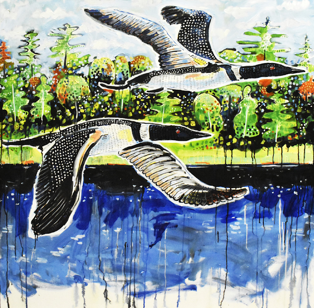 Loons In Flight  Art | eddie hamilton art