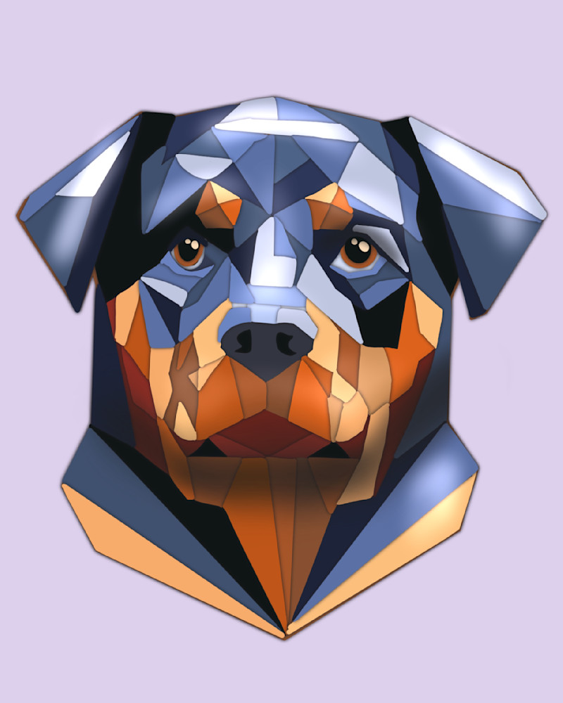 "Paper Guard: The Rottweiler" - A Gaming-Themed Digital Painting by Paintpourium