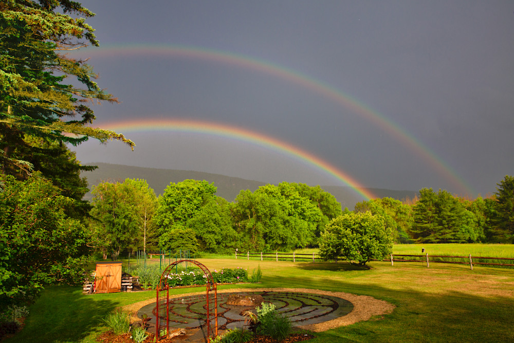 Double Rainbow Over A Labyrinth Photography Art | Anne Majusiak Photography