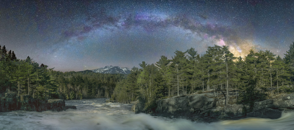Milky Way Over Moonlit Katahdin Photography Art | http://www.mooseprintsgallery.com
