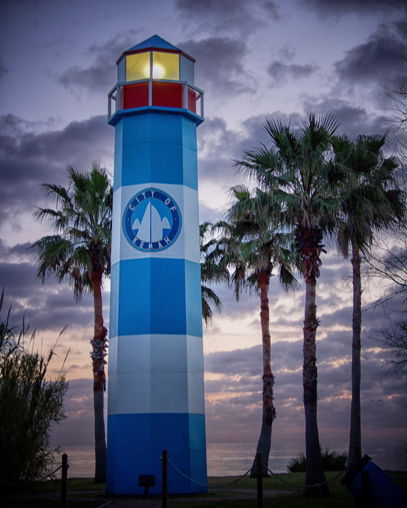 Kemah Lighthouse At Twilight Photography Art | Julie Chapa Photography