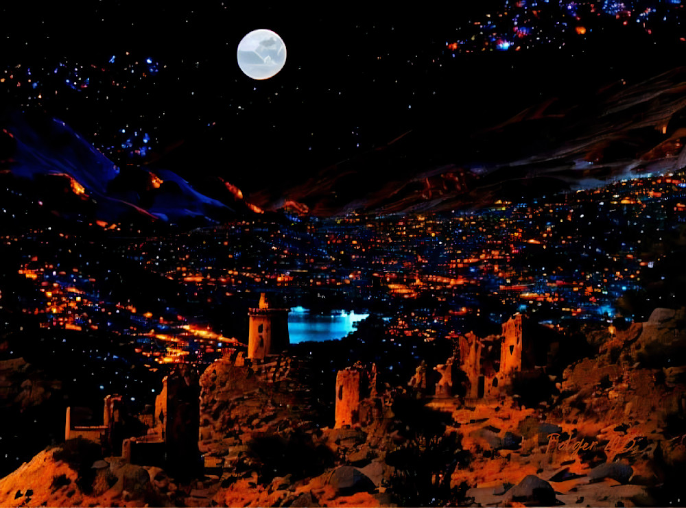 Falling Moon Mountains Rising Art | Jacob Folger Artist