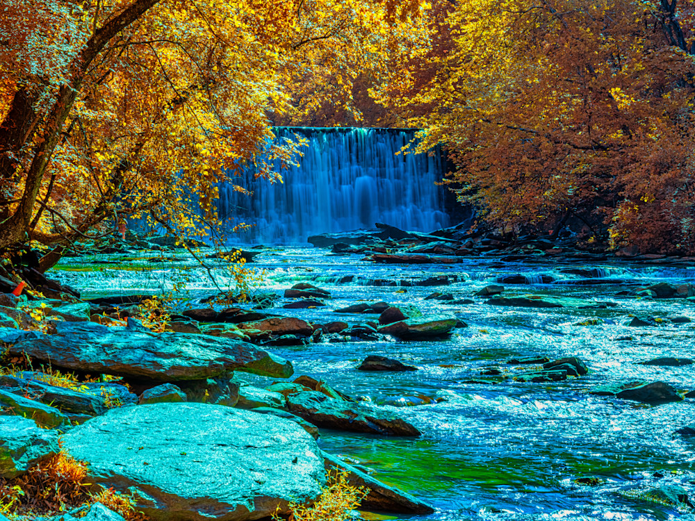 Vickery Falls Georgia In Infrared Chrome Hdr Photography Art | Erich Drazen Fine Art Photography