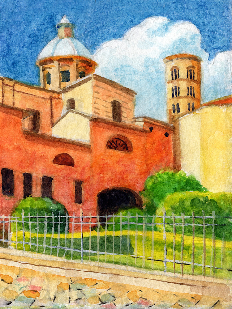 Sketch" The Basilica Ursiano, Ravenna Art | Alan Falk Art