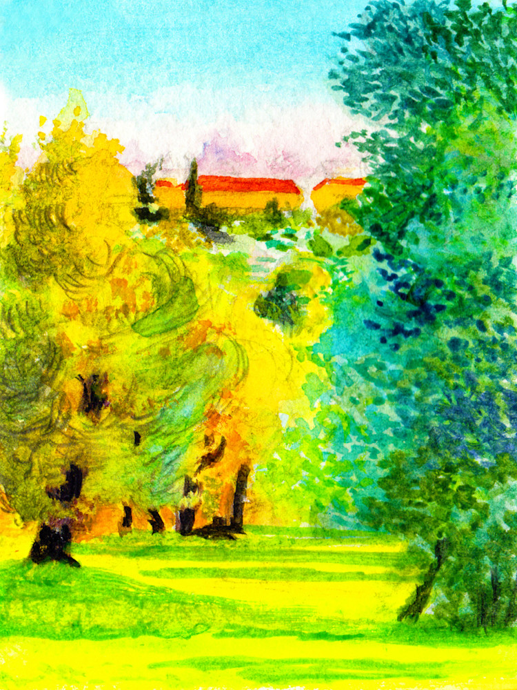 Sketch: Olive Trees, Sunset, Impruneta, Tuscany Art | Alan Falk Art