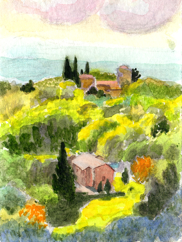 Sketch: Tuscany View From Sant' Appiano Art | Alan Falk Art