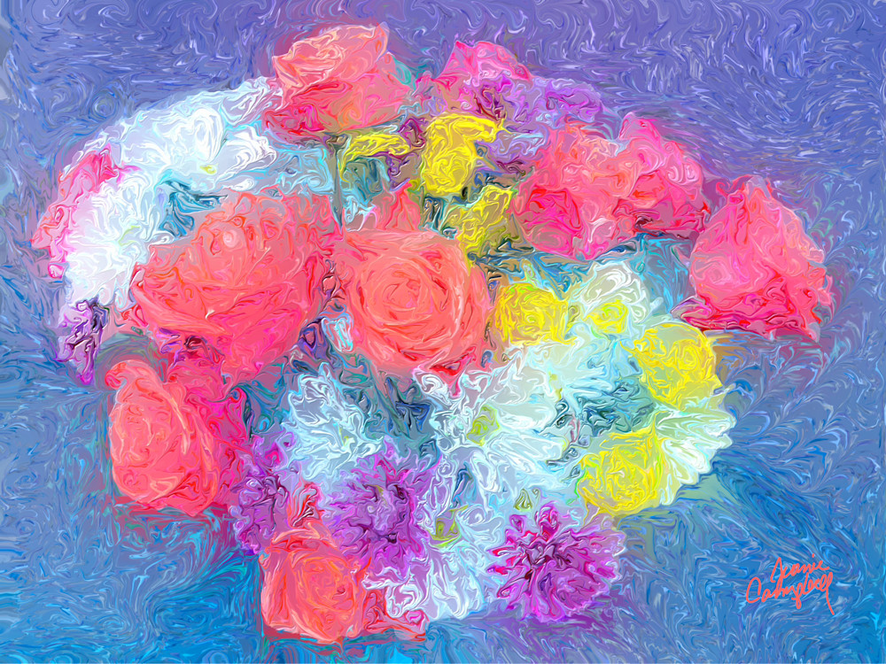 Roses And Daisies 0667 008 Art | Jeanie Campbell