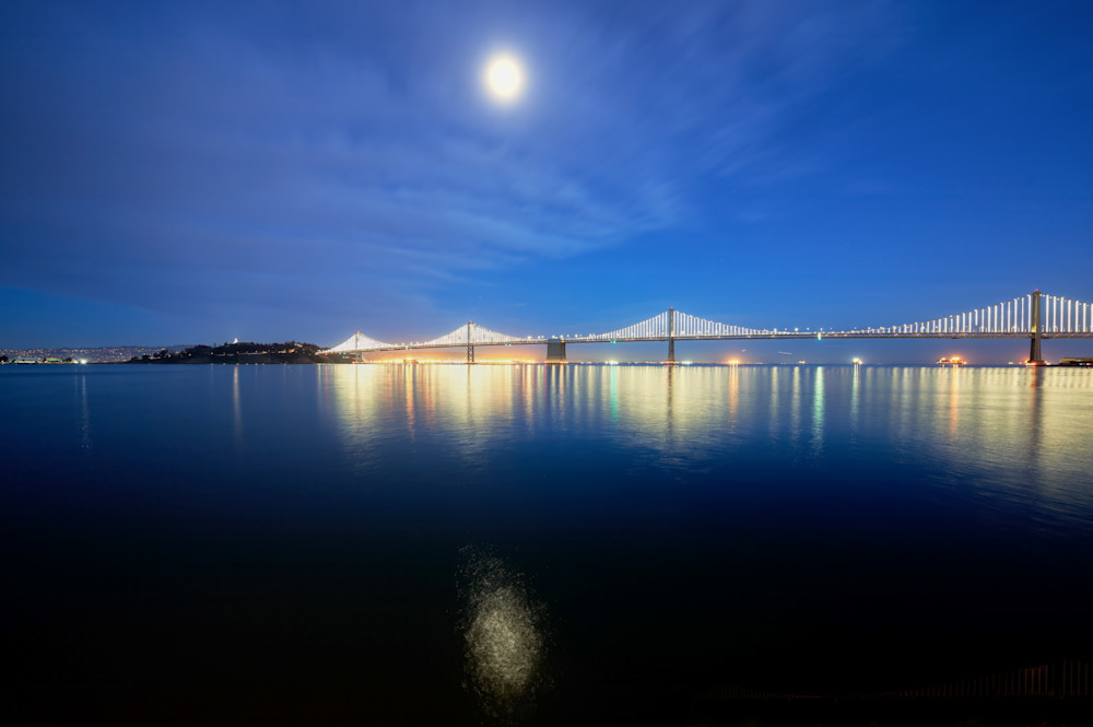 Bay bridge and the moon