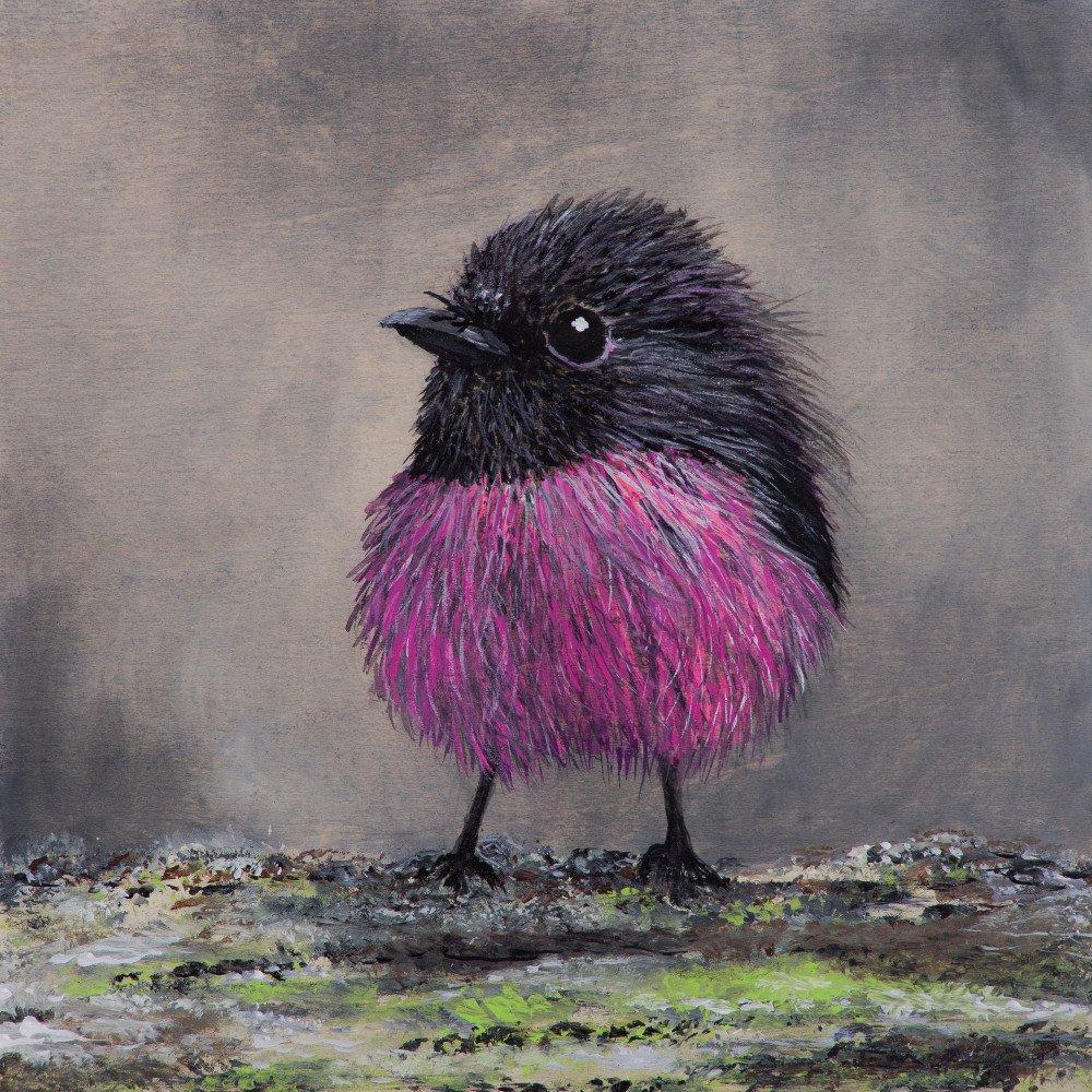 Pink Chubby Robin Art | Nicole Royer Art