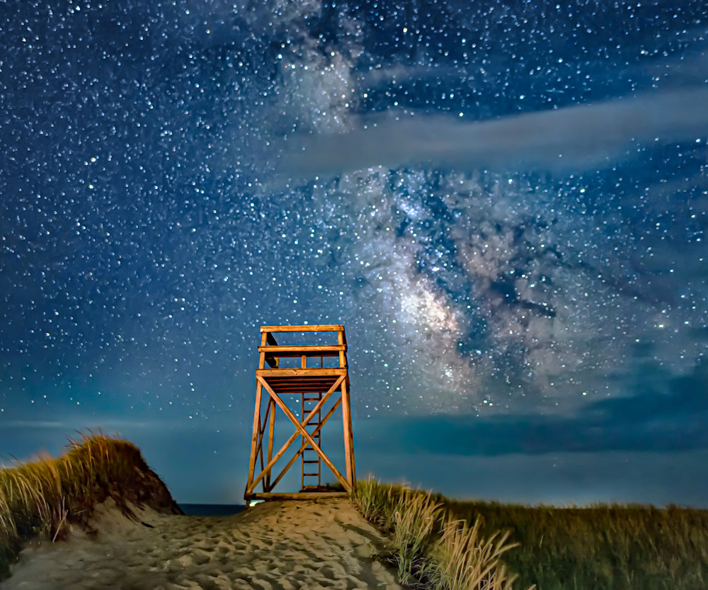 South Beach Lifeguard Chair Milky Way Fog Art | Michael Blanchard Inspirational Photography - Crossroads Gallery
