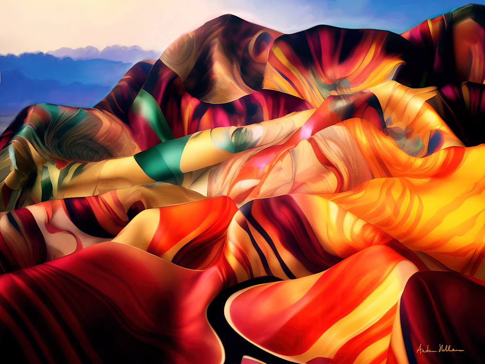 Rainbow Mountains Of China Silk Art | Andrea Hellman