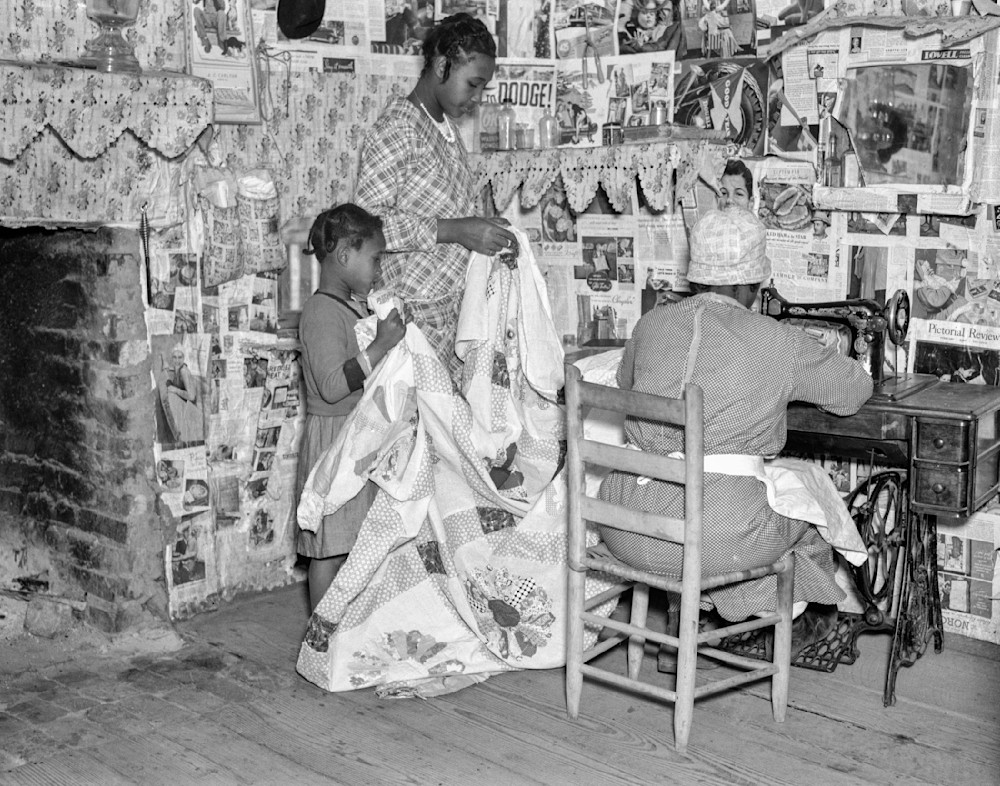 Sewing A Quilt. Gees Bend, Alabama 1937
