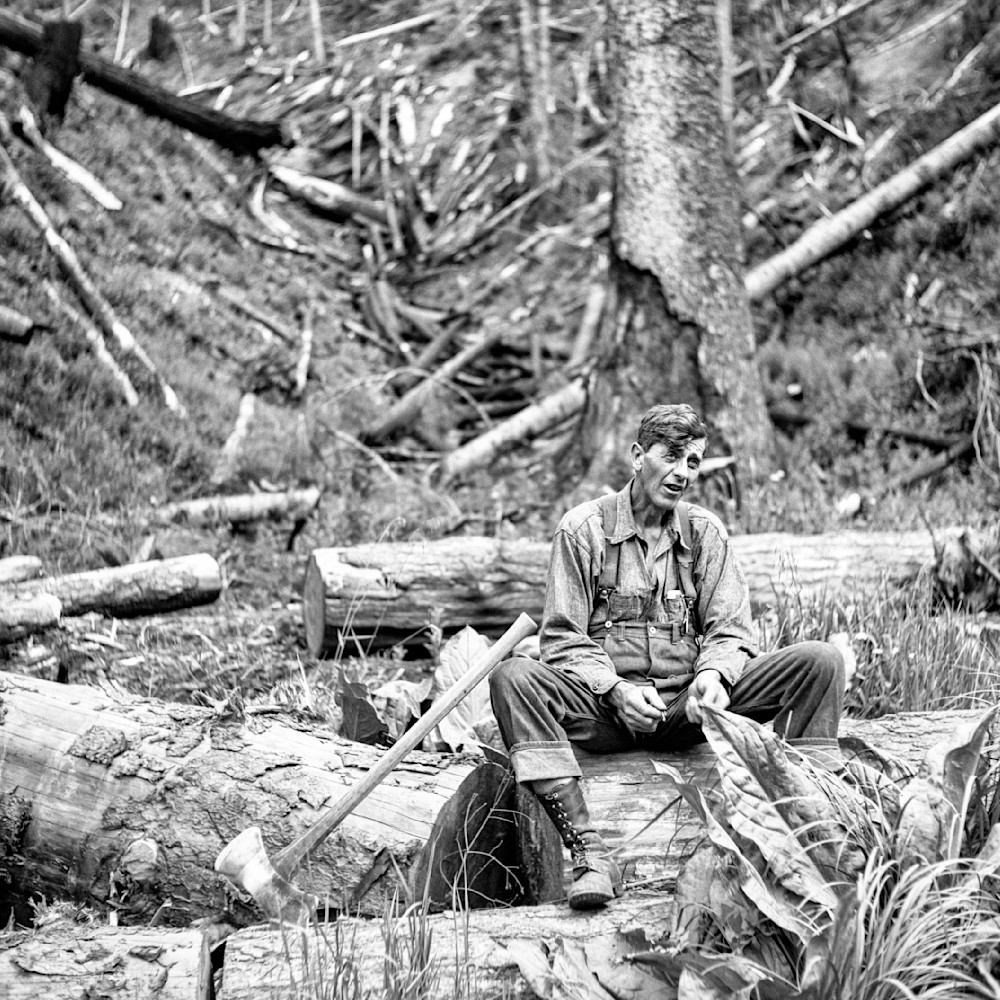 Homesteader On Cut-Over Land. Siltcoos, Oregon 1936