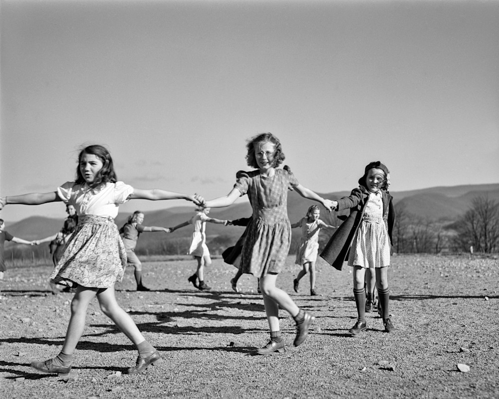 Children Playing Singing Game At Homestead School. Dailey, Wv 1941