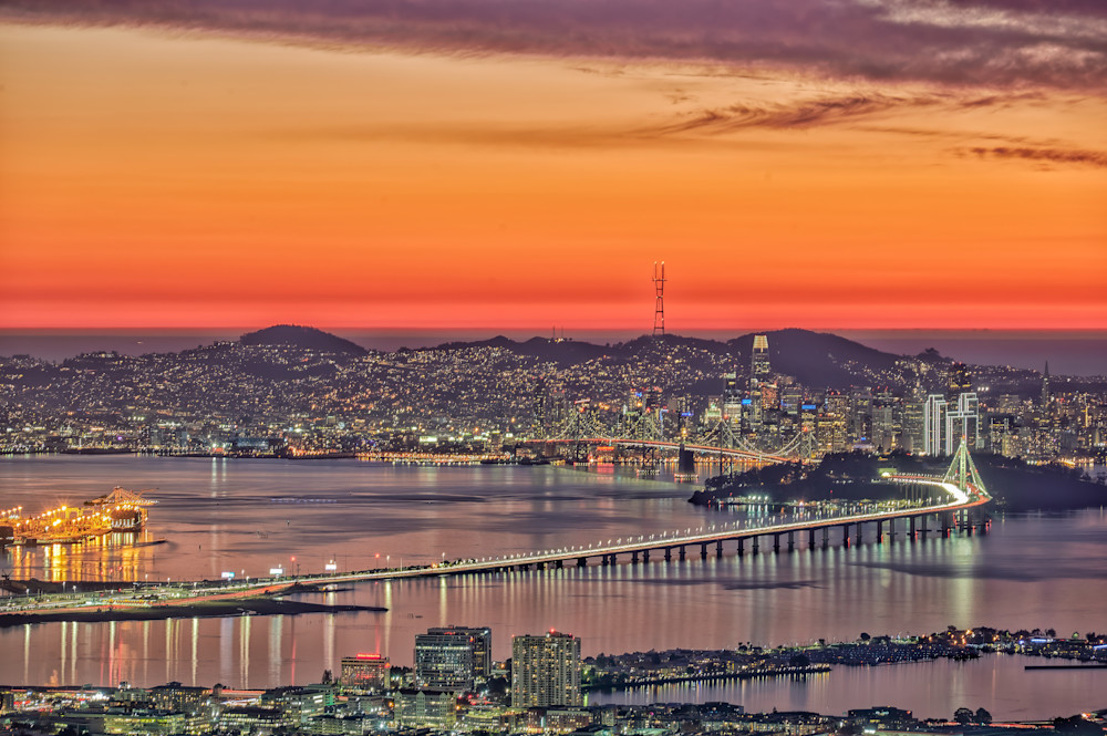 San Francisco downtown, Bay Bridge and the Bay from Grizzly Peak