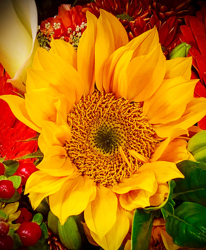 Sunflower Bouquet Clr Art | Sky + Sparks Luxury Fine Art
