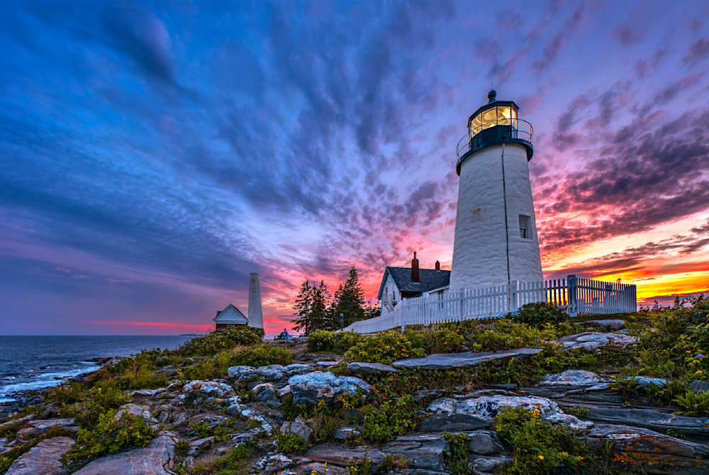 Sunset at Pemaquid Point Lighthouse — Maine fine-art photography prints