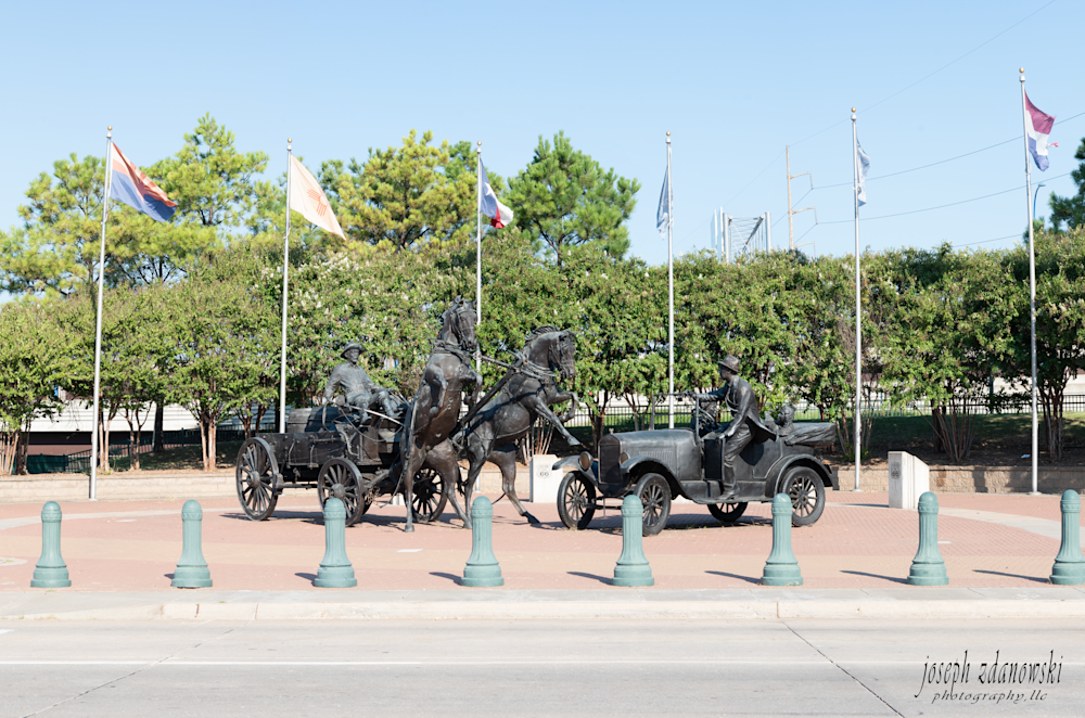 Route 66 Horse vs Automobile sculpture