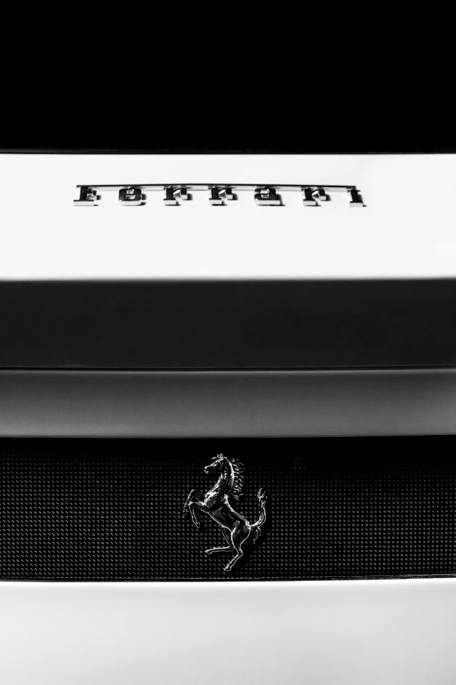 White Ferrari Tdf Rear Photography Art | Holly Parker LLC