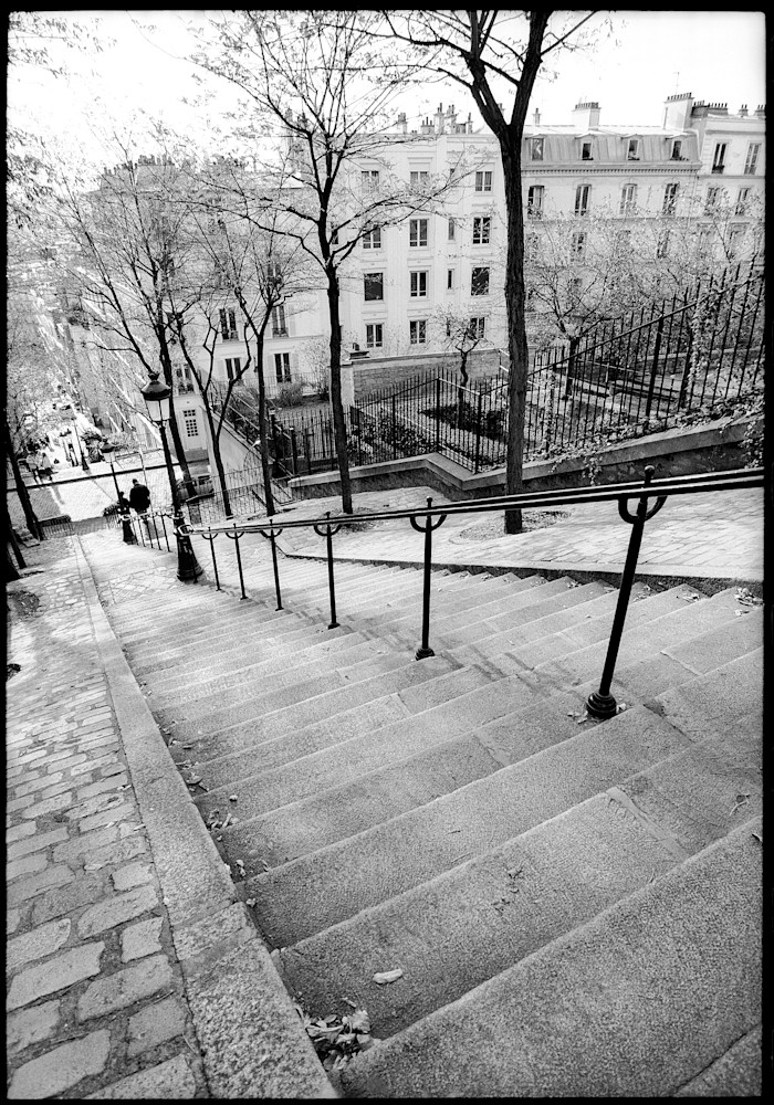 Montmartre Steps Rue Chappe In November Bw Photography Art | Europa Photogenica     Barbara van Zanten