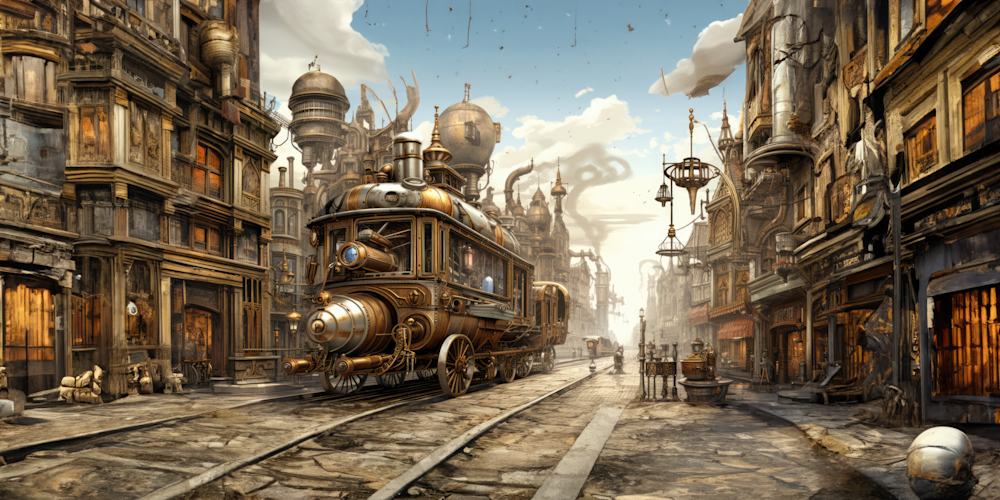 Victorian Street Filled With Steampunk Vehicles 13 Photography Art | Doc List Photography