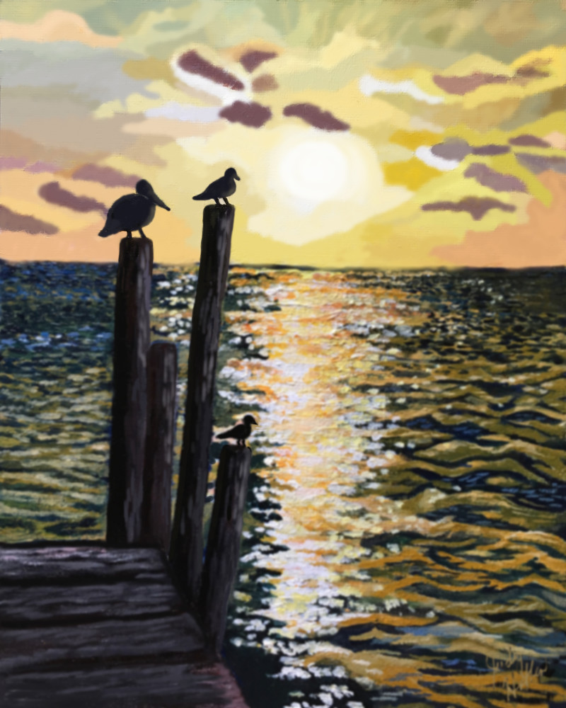 Sparkling Sunset On The Waters Art | Judy's Art Co.