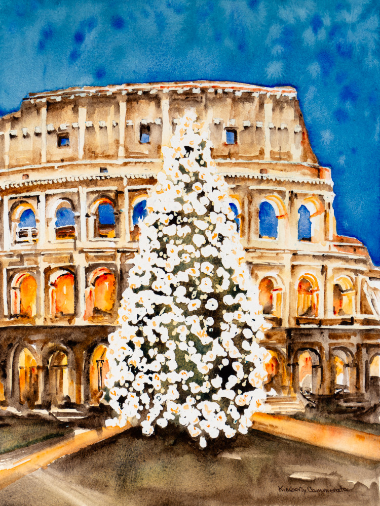 Christmas In Rome 2023 Art | Kimberly Cammerata - Watercolors of the Sun: Paintings of Italy