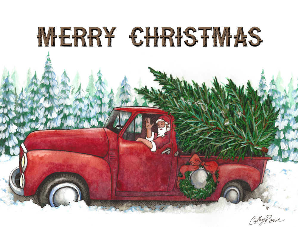 santa trees truck 