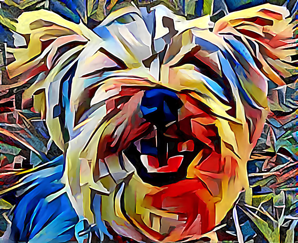 Happy Yorkie Art | MangosArt, LLC