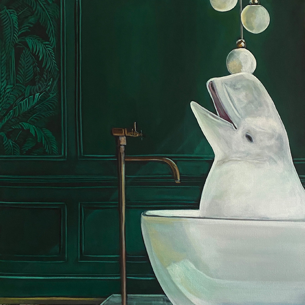 Bathing Beluga Art | Toril Art