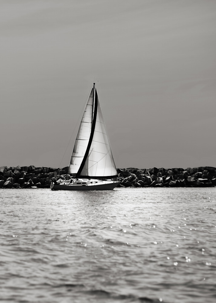 Sailboat And Jetty Photography Art | LightScapeImagery.com
