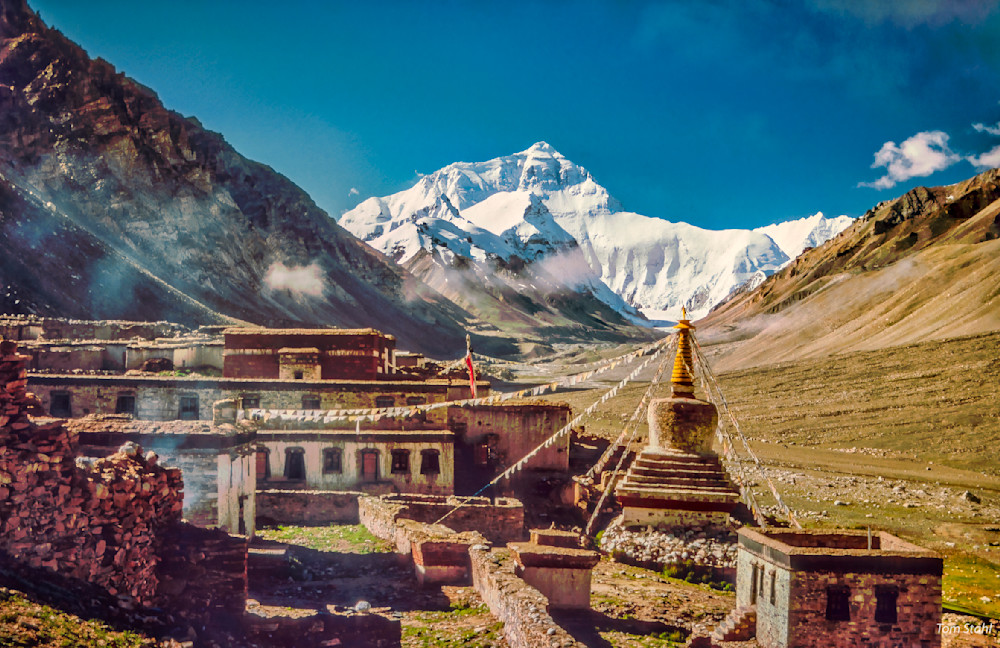 Rongbuk Monastery And Mount Everest, Tibet, 1988 Photography Art | Tom Stahl Photography