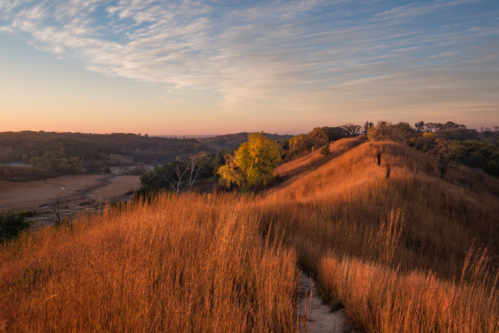 Glowing Ridge At The Loess Hills Scenic Overlook