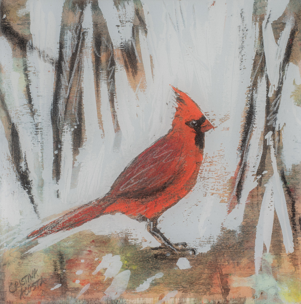 Winter Cardinal  Art | Cristina Acosta Art & Design llc