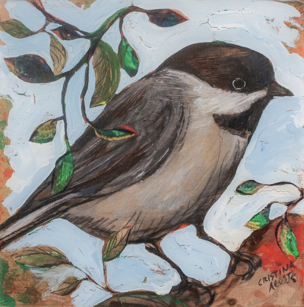 Chickadee Blue Sky I (Facing Right) Art | Cristina Acosta Art & Design llc
