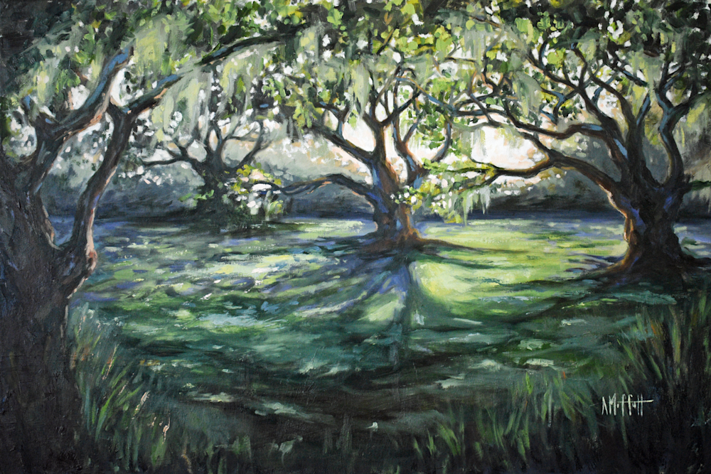 Giclee Canvas Art Print - Morning at Middleton- by contemporary oil Impressionist April Moffatt

