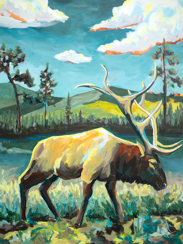 Behold | Elk Wildlife Painting | Niki Baker Art