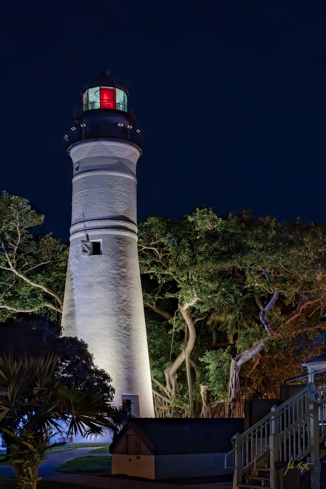 Key West Lighthouse At Night  Photography Art | John Kennington Photography