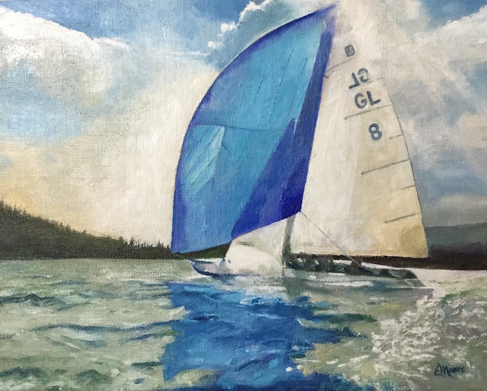 Elizabeth Moore Blue Spinnaker Art | ElizabethMooreSTL, LLC