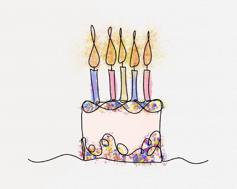 Wish Upon a Cake: A Digital Birthday Delight by Paintpourium