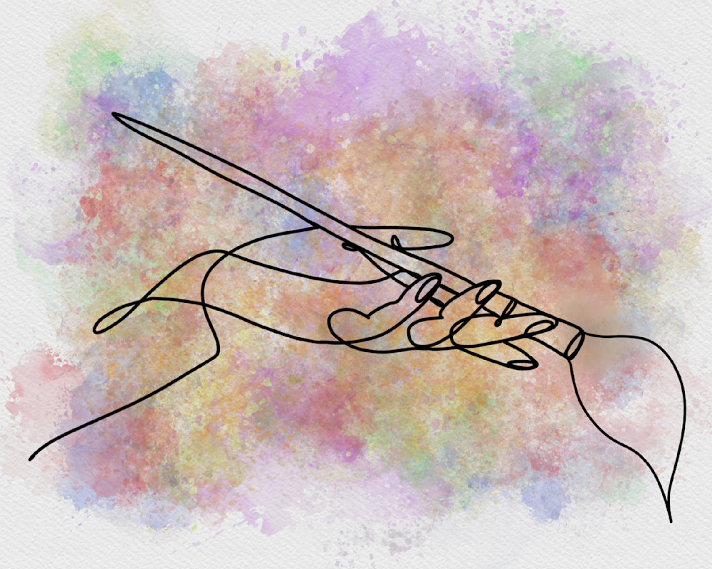 The Artful Connection: Hand and Brush - Abstract Digital Art