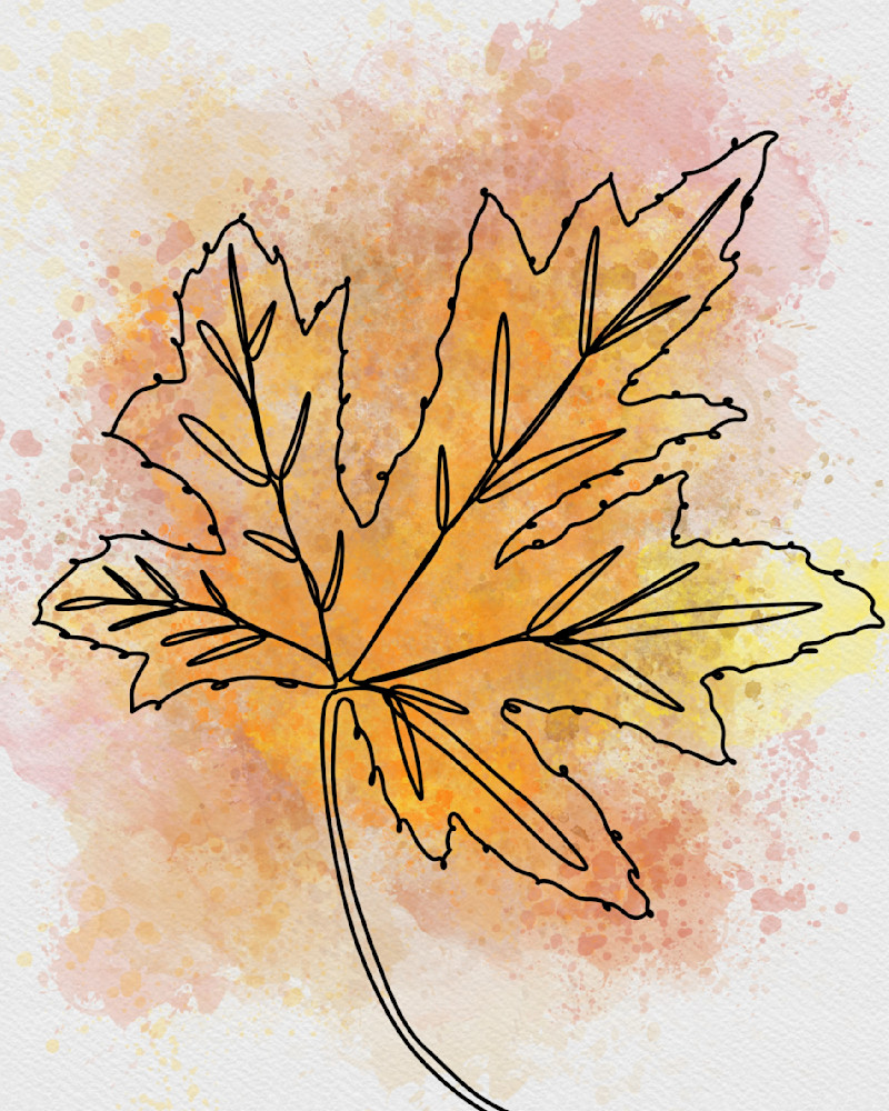 Whimsical Fall: Digital Watercolor Maple Leaf Art