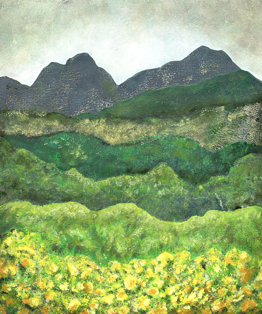 giclee art print of local California mountain landscape in spring