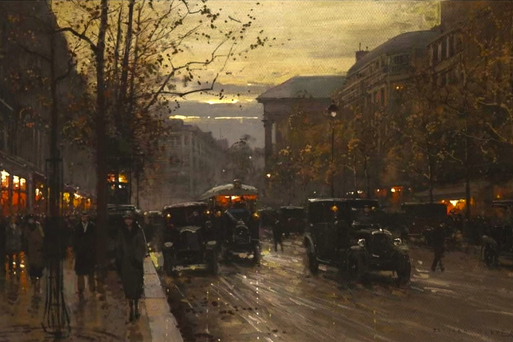 50. Boulevarde De La Madeleine Evening Art Reproduction Art | Benjamin Art Etc