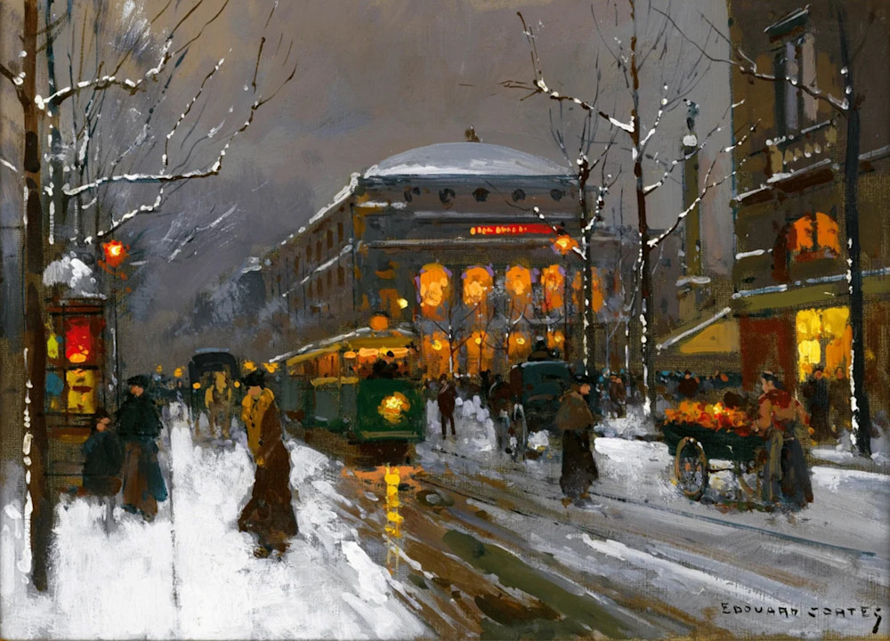 97. Le Theatre Du Chatelet In Winter Reproduction Art | Benjamin Art Etc