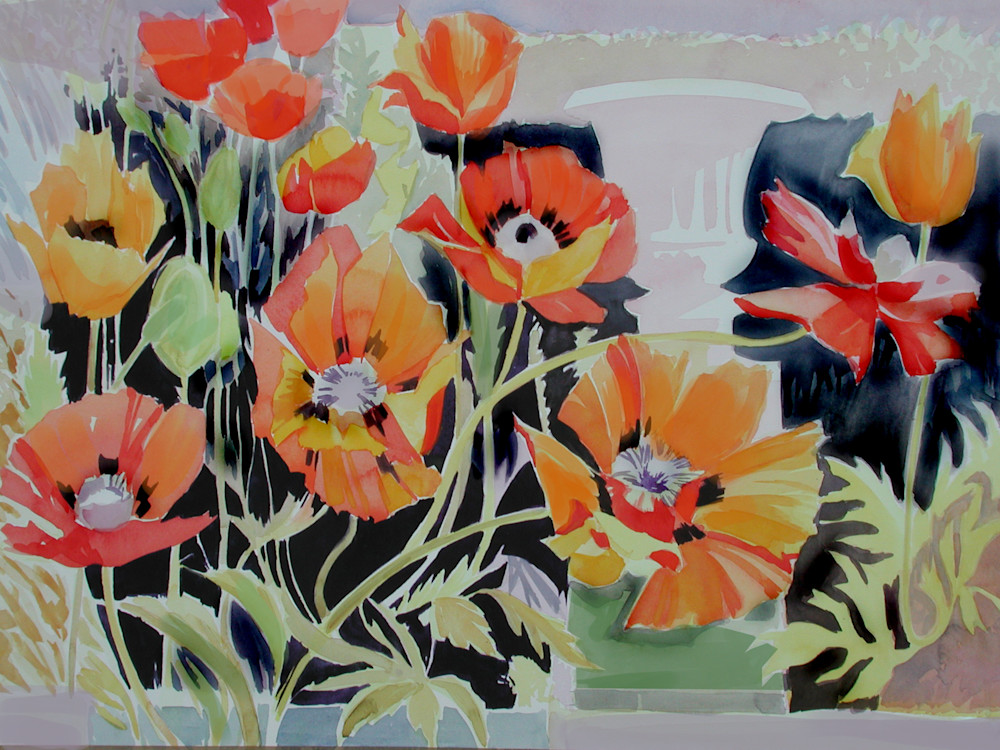 Poppies In The Garden Art | Andrea Vargas Fine art