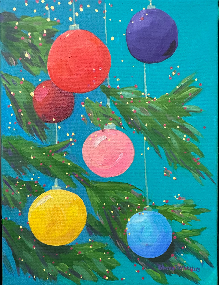 Merry Christmas Balls Art | Rebecca Pelley McWatters, Studio Artist