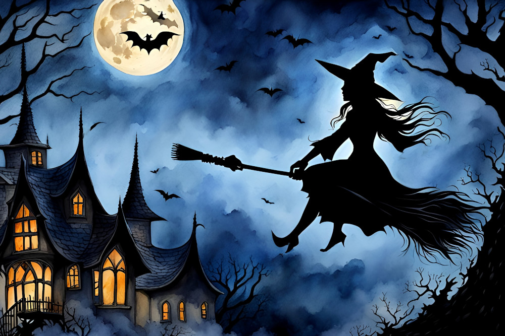Halloween Witch In Blue Photography Art | Playful Gallery by Rob Harrison