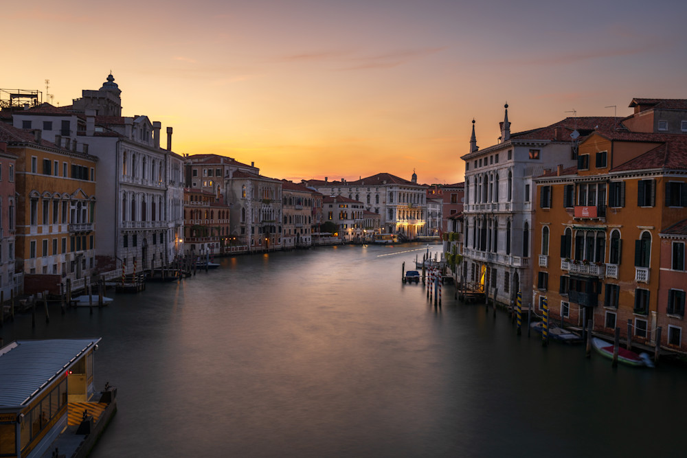 Sunset At Grand Canal, Venice Photography Art | Raj Bose Photography