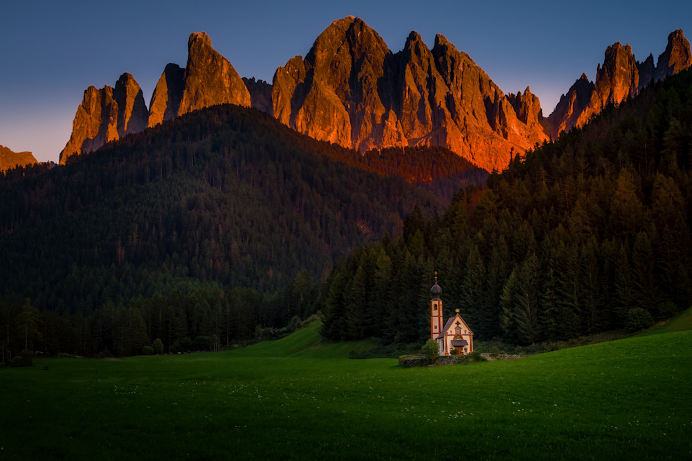 Iconic San Giovanni Church, Dolomites Photography Art | Raj Bose Photography